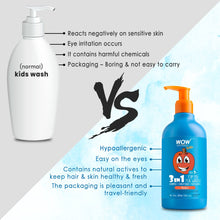 Load image into Gallery viewer, WOW Skin Science Kids Tip to Toe Wash - Shampoo - Conditioner - Body Wash - No Parabens, Sulphate, Silicones, Mineral Oil or Color - Peach - 300 ml