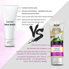 Load image into Gallery viewer, WOW Skin Science Activated Charcoal infused with Activated Charcoal Beads No Parabens & Sulphate Face Wash - 100 ml