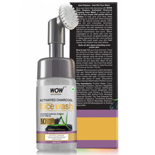 Load image into Gallery viewer, WOW Skin Science Charcoal Foaming Face Wash with Built-In Face Brush for Deep Cleansing - No Parabens, Sulphate, Silicones & Color - 100 ml