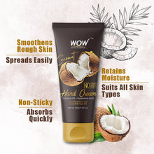 Load image into Gallery viewer, WOW Skin Science Coconut Gentle Hand Cream With Coconut Oil + Hyaluronic Acid - No Parabens, Silicones, Mineral Oil, Color & Pg - 40 ml
