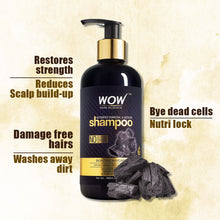 Load image into Gallery viewer, WOW Skin Science Charcoal &amp; Keratin Shampoo - No Sulphates, Parabens, Silicones, Salt &amp; Color - 300 ml
