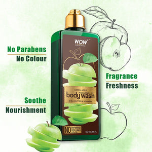 WOW Skin Science Green Apple Foaming Body Wash - No Parabens, Sulphate, Silicones & Color - 250 ml