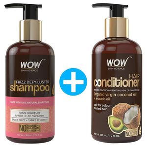 WOW Skin Science Frizz Defy Luster No Parabens, Sulphate & Silicone Shampoo - 300 ml