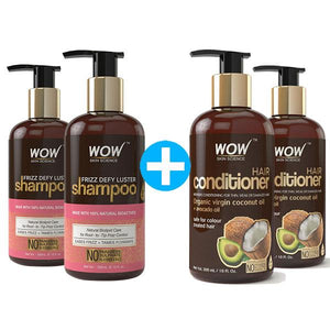WOW Skin Science Frizz Defy Luster No Parabens, Sulphate & Silicone Shampoo - 300 ml